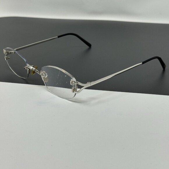 Cartier rimless metal optical Eyeglasses Frame Shiny Silver - Picture 2 of 16